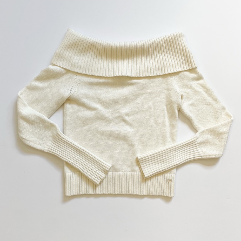 Aritzia Off-the-Shoulder Sweater in Ivory/Cream